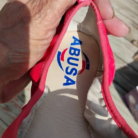 Leather ABUSA Ballet Flat Shoes Loafers Woman Sz 8.5" Salmon Color Point Toes - Picture 7 of 12